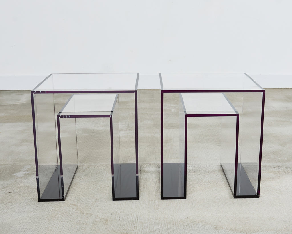 Pair of Alexandra Von Furtsenberg Brilliant Acrylic Drink Tables