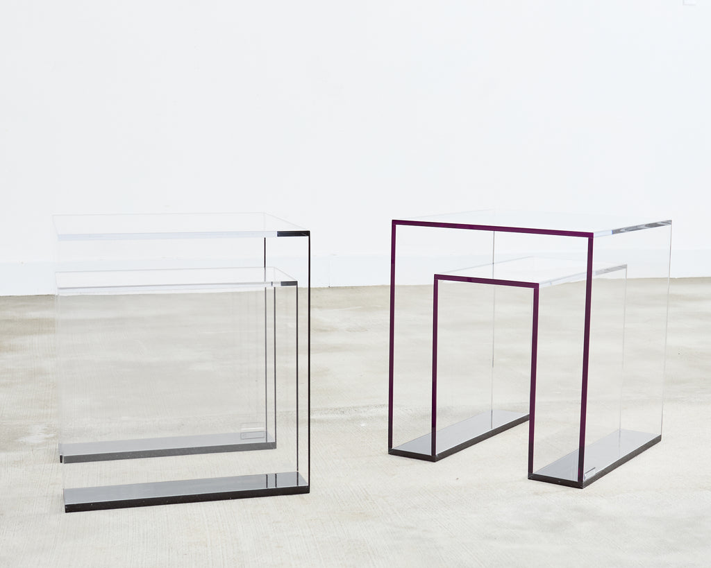 Pair of Alexandra Von Furtsenberg Brilliant Acrylic Drink Tables