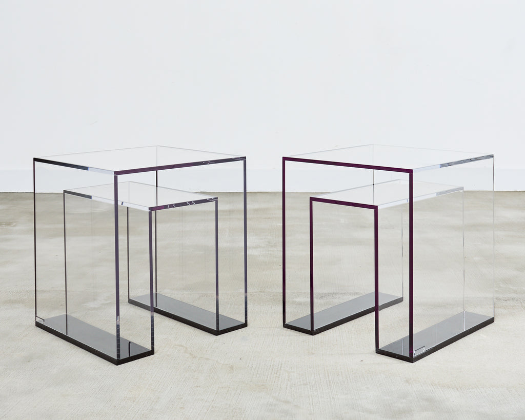 Pair of Alexandra Von Furtsenberg Brilliant Acrylic Drink Tables