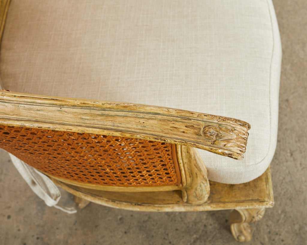 Pair of Hendrix Allardyce Key West Caned Bergère Armchairs