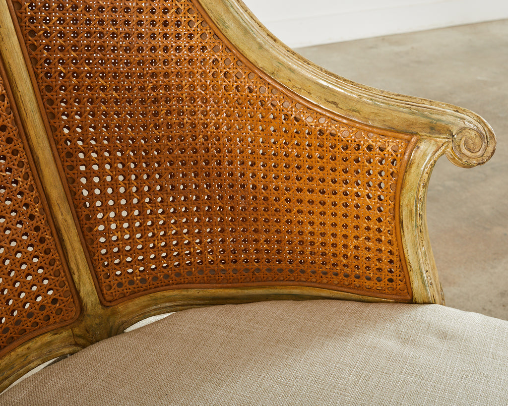 Pair of Hendrix Allardyce Key West Caned Bergère Armchairs