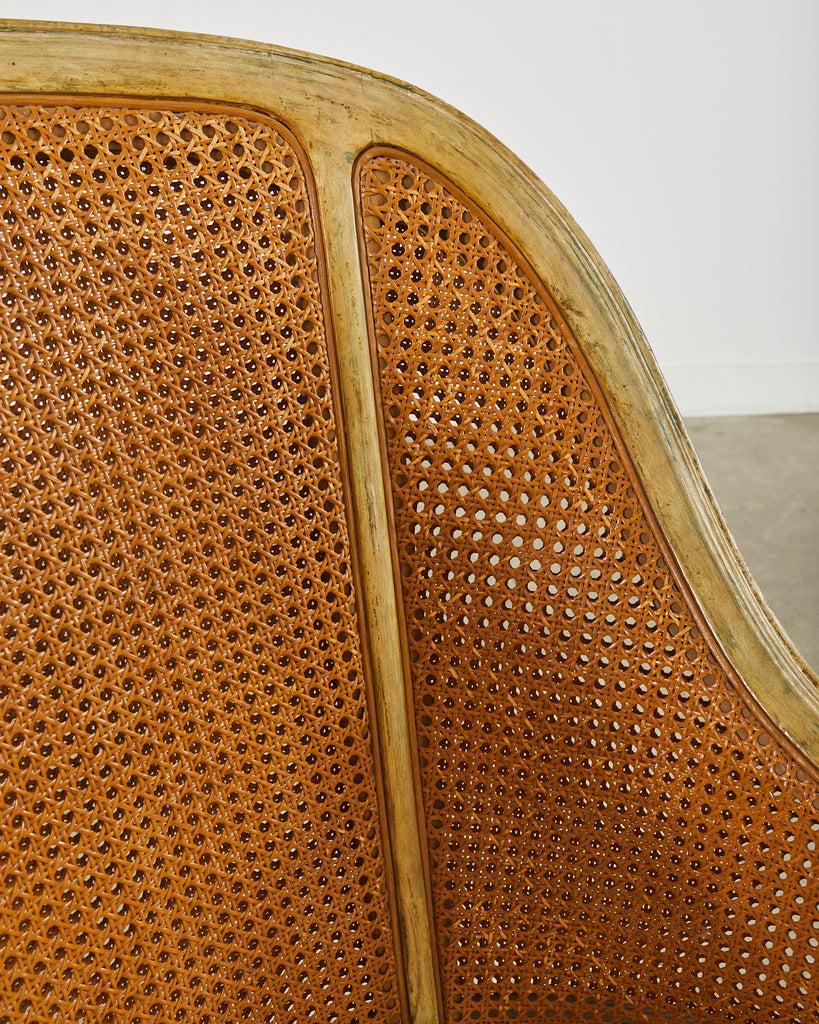 Pair of Hendrix Allardyce Key West Caned Bergère Armchairs