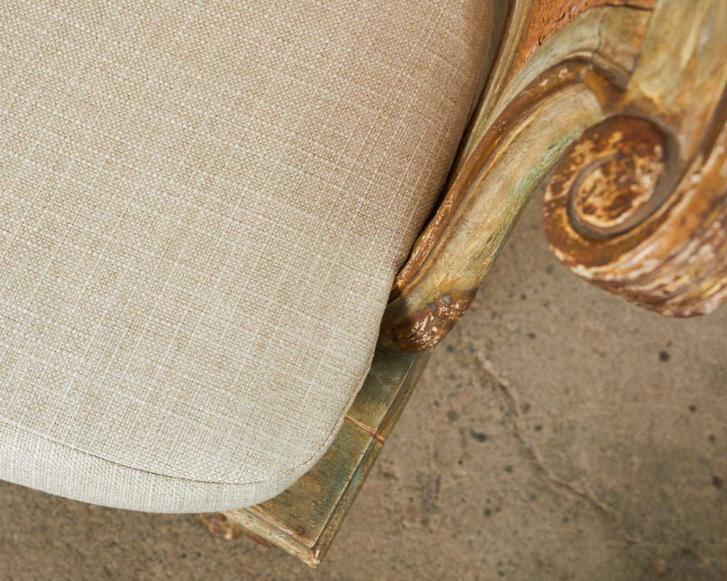 Pair of Hendrix Allardyce Key West Caned Bergère Armchairs