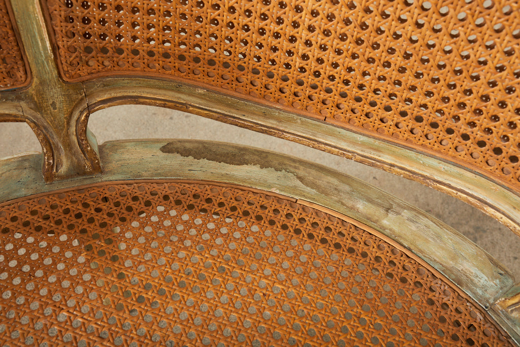 Pair of Hendrix Allardyce Key West Caned Bergère Armchairs