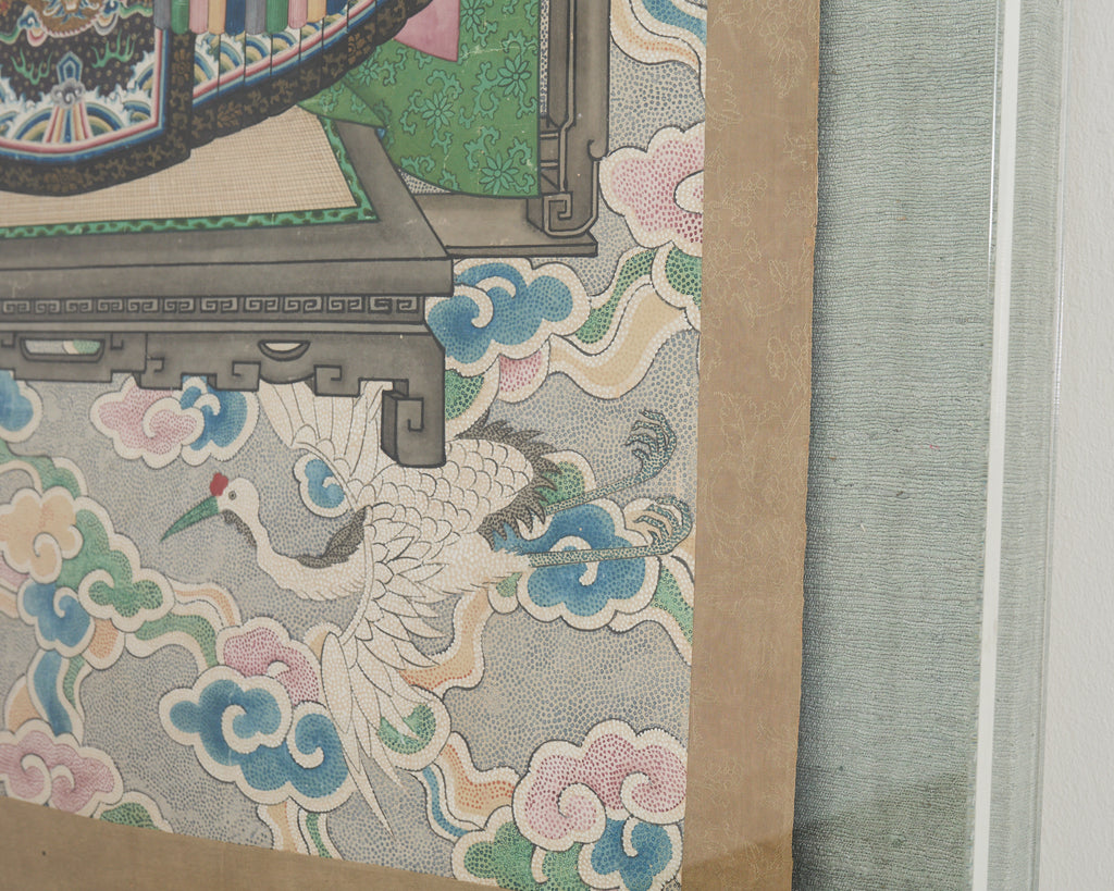 Monumental Chinese Ancestral Matriarch Scroll Portrait Painting