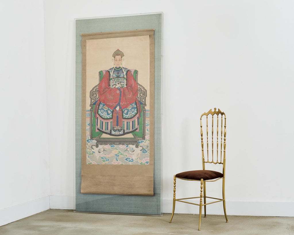 Monumental Chinese Ancestral Matriarch Scroll Portrait Painting