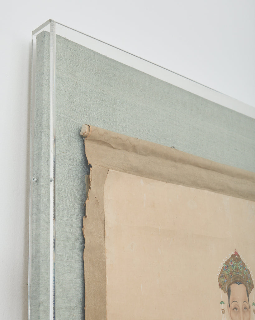 Monumental Chinese Ancestral Matriarch Scroll Portrait Painting