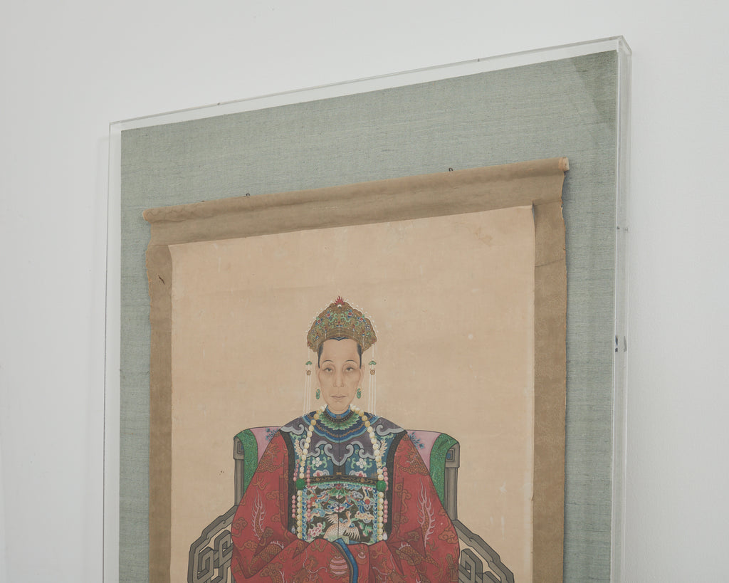 Monumental Chinese Ancestral Matriarch Scroll Portrait Painting