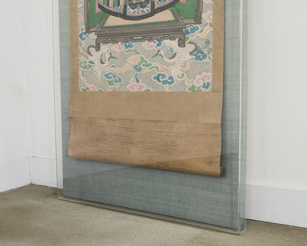 Monumental Chinese Ancestral Matriarch Scroll Portrait Painting