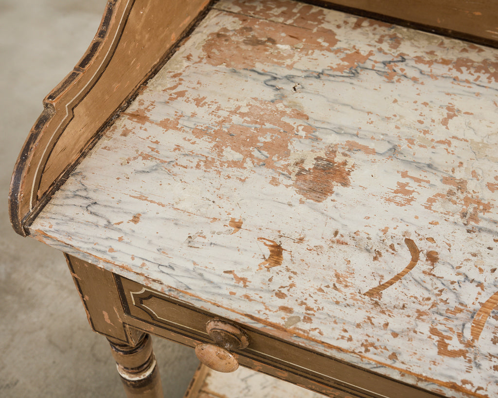 19th Century Country English Victorian Painted Washstand