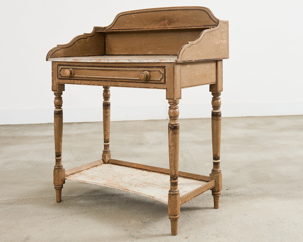 19th Century Country English Victorian Painted Washstand