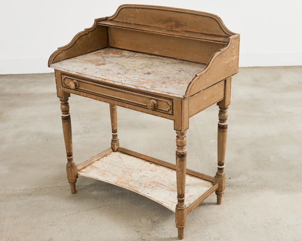 19th Century Country English Victorian Painted Washstand