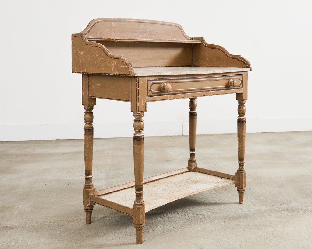 19th Century Country English Victorian Painted Washstand
