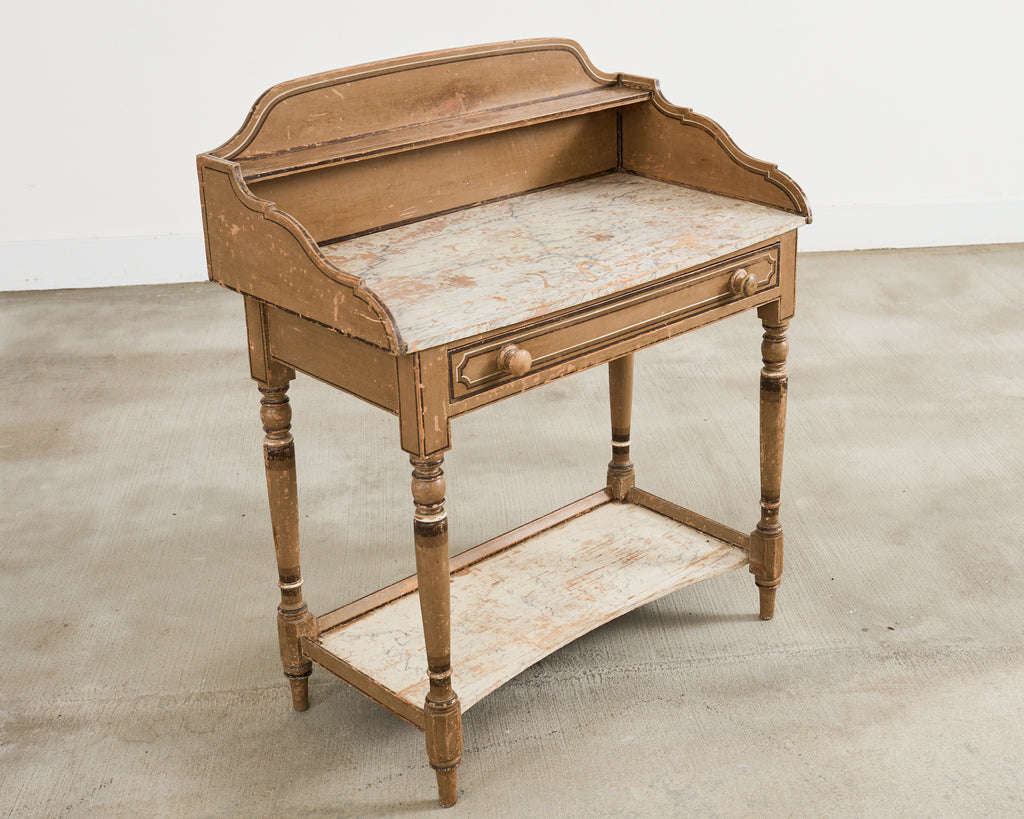 19th Century Country English Victorian Painted Washstand