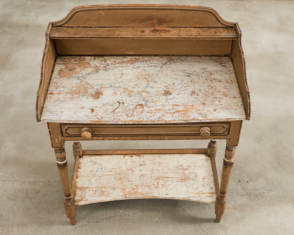 19th Century Country English Victorian Painted Washstand