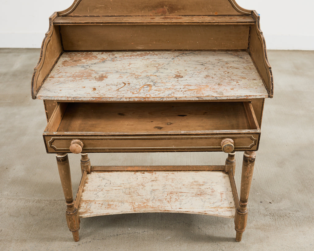 19th Century Country English Victorian Painted Washstand