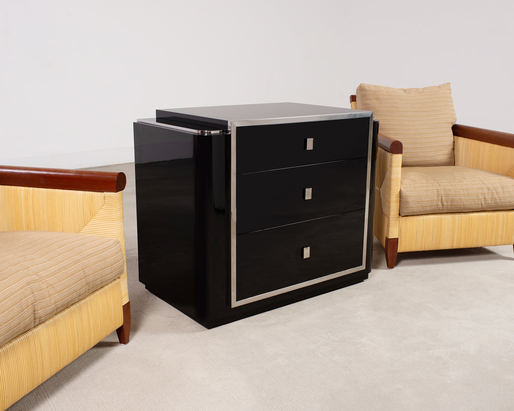 Ralph Lauren Art Deco Style Lacquered Duke Nightstand