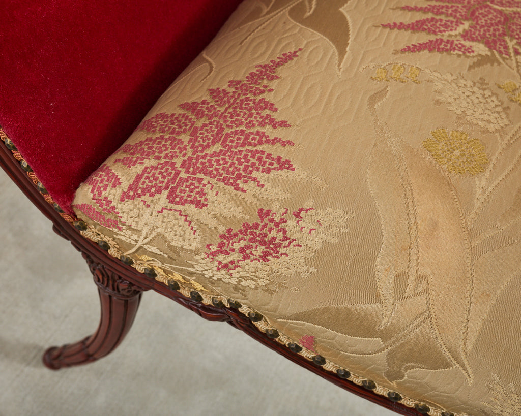 Pair of Grosfeld House Hollywood Regency Mahogany Armchairs