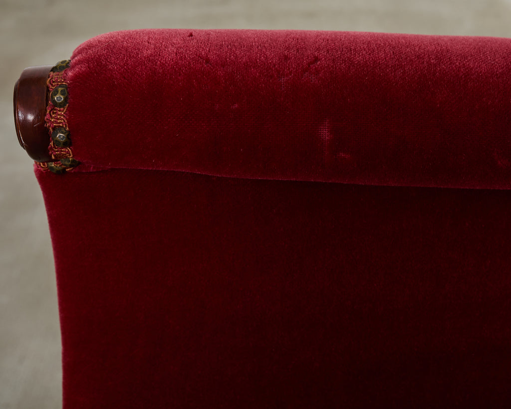 Pair of Grosfeld House Hollywood Regency Mahogany Armchairs