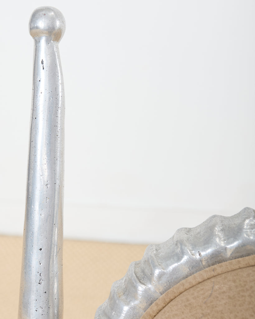 Set of Four Arthur Court Horned Antler Aluminum Dining Chairs