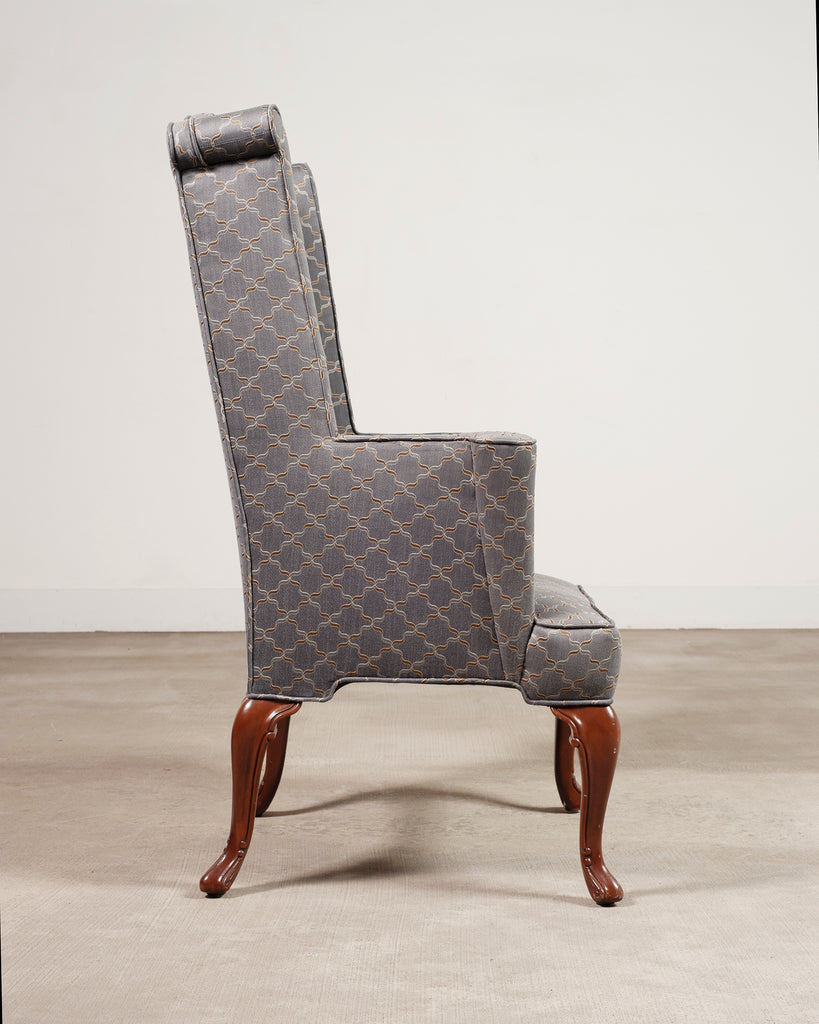 Mid-Century English Georgian Wingback Upholstered Armchair