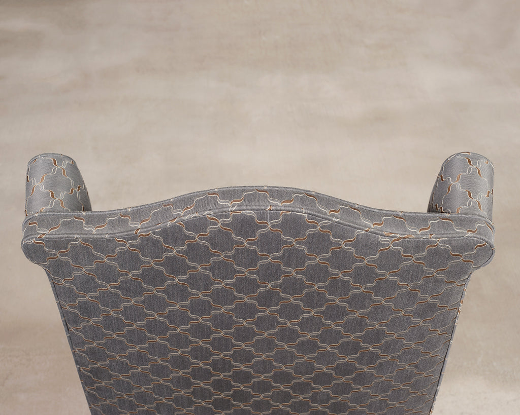 Mid-Century English Georgian Wingback Upholstered Armchair