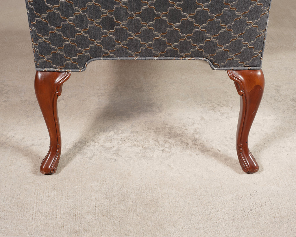 Mid-Century English Georgian Wingback Upholstered Armchair