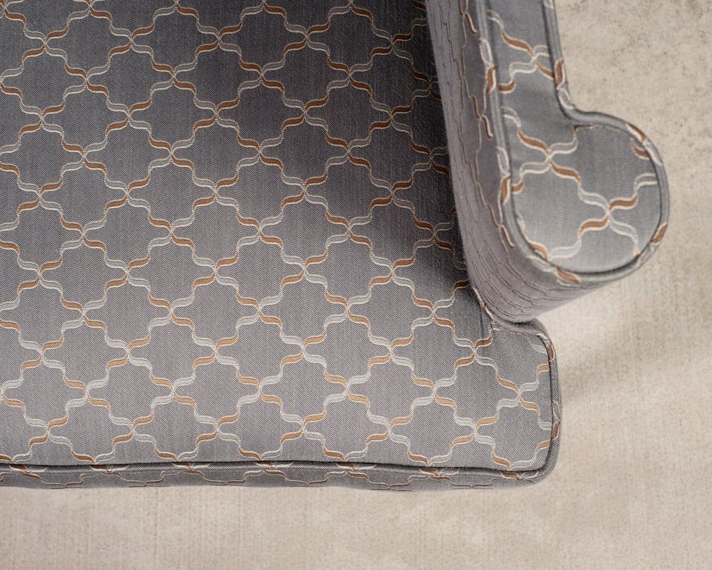 Mid-Century English Georgian Wingback Upholstered Armchair