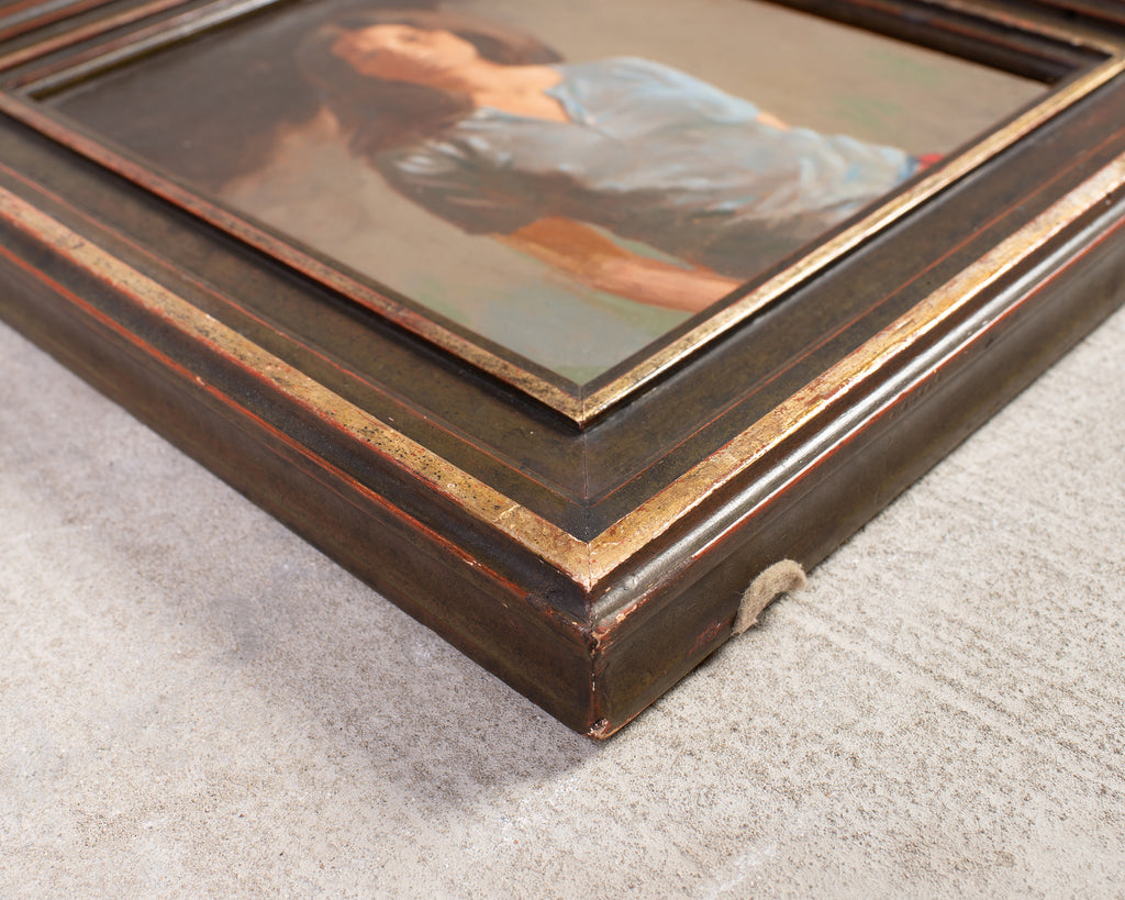 Geoffrey Lewis "The Babysitter" Oil on Board Painting