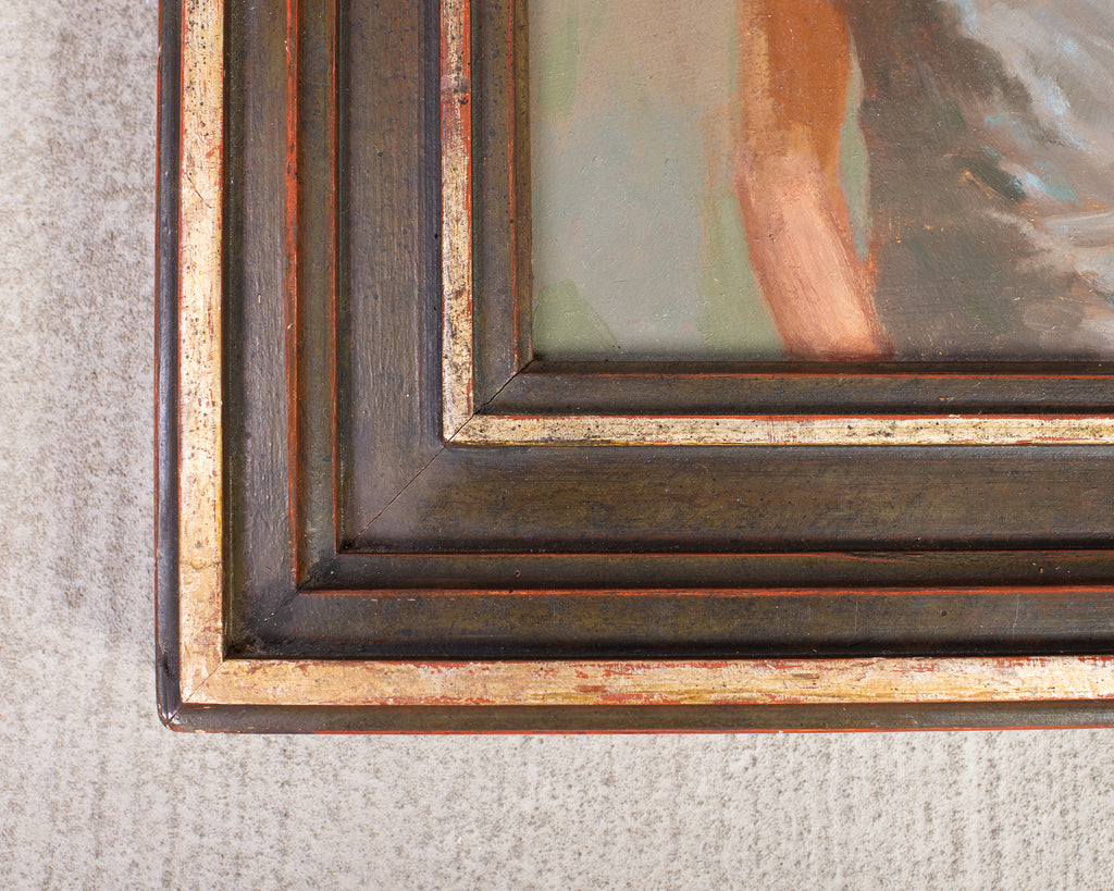 Geoffrey Lewis "The Babysitter" Oil on Board Painting