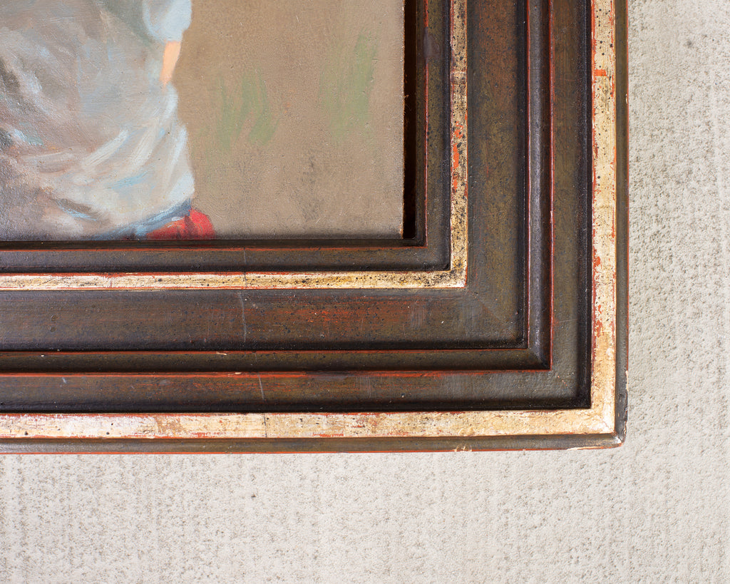 Geoffrey Lewis "The Babysitter" Oil on Board Painting