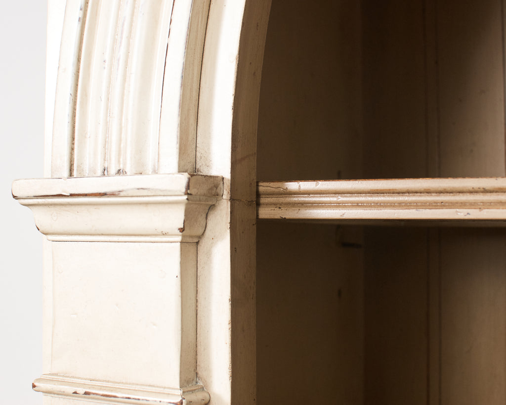 Pair of Baker Architectural Neoclassical Style Painted Library Bookcases