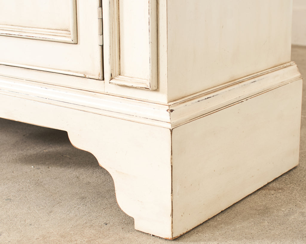 Pair of Baker Architectural Neoclassical Style Painted Library Bookcases