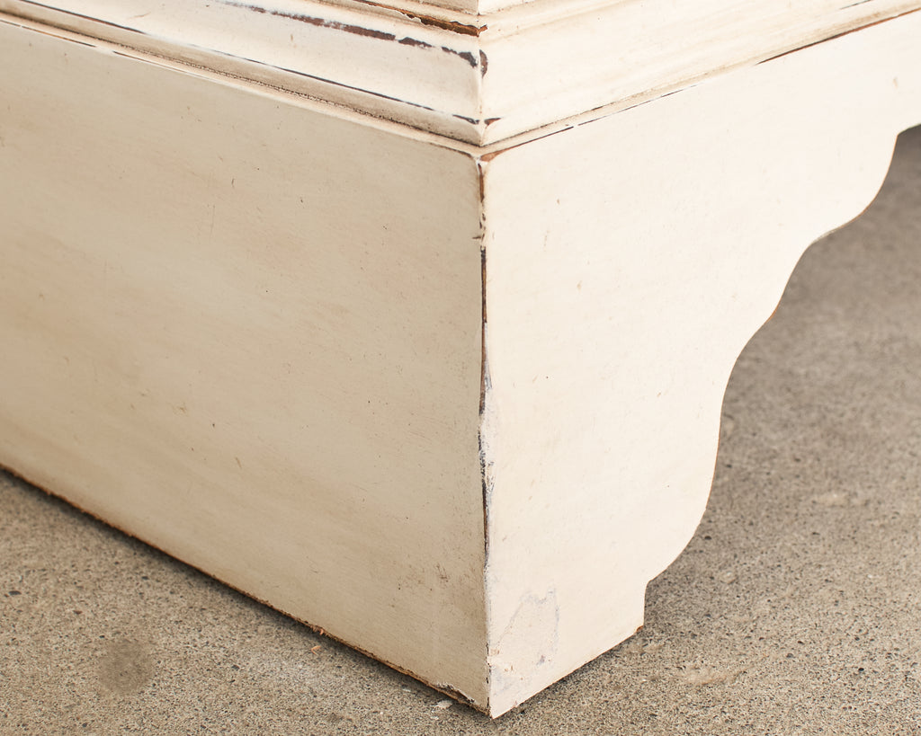 Pair of Baker Architectural Neoclassical Style Painted Library Bookcases