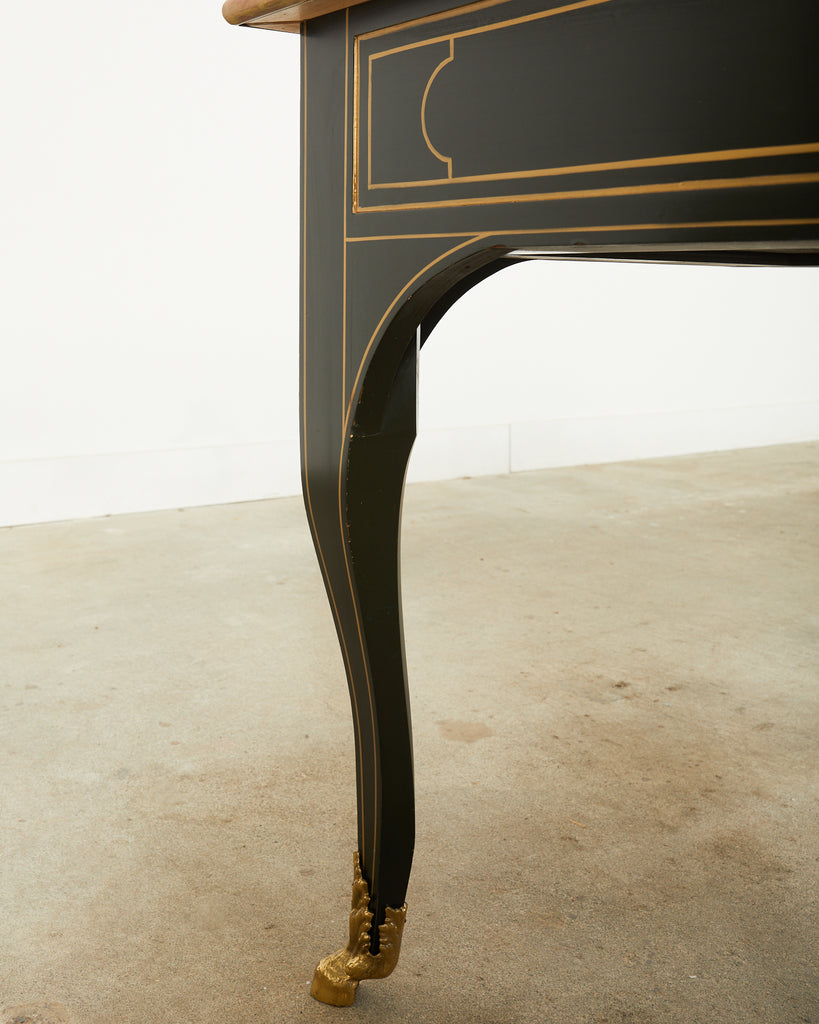 Baker French Louis XV Style Lacquered Writing Table Desk
