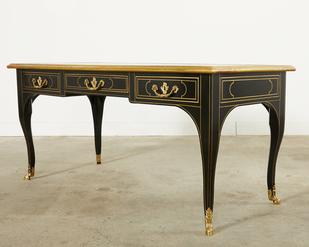 Baker French Louis XV Style Lacquered Writing Table Desk
