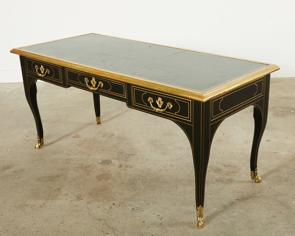 Baker French Louis XV Style Lacquered Writing Table Desk