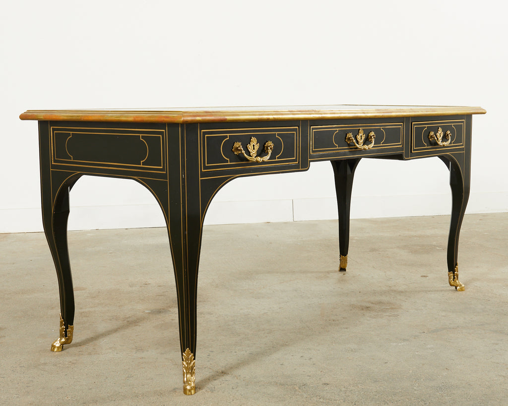 Baker French Louis XV Style Lacquered Writing Table Desk