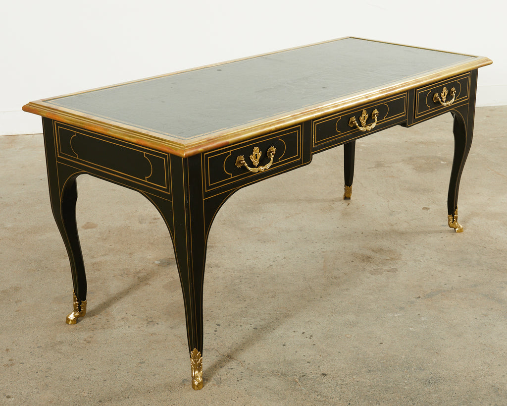 Baker French Louis XV Style Lacquered Writing Table Desk