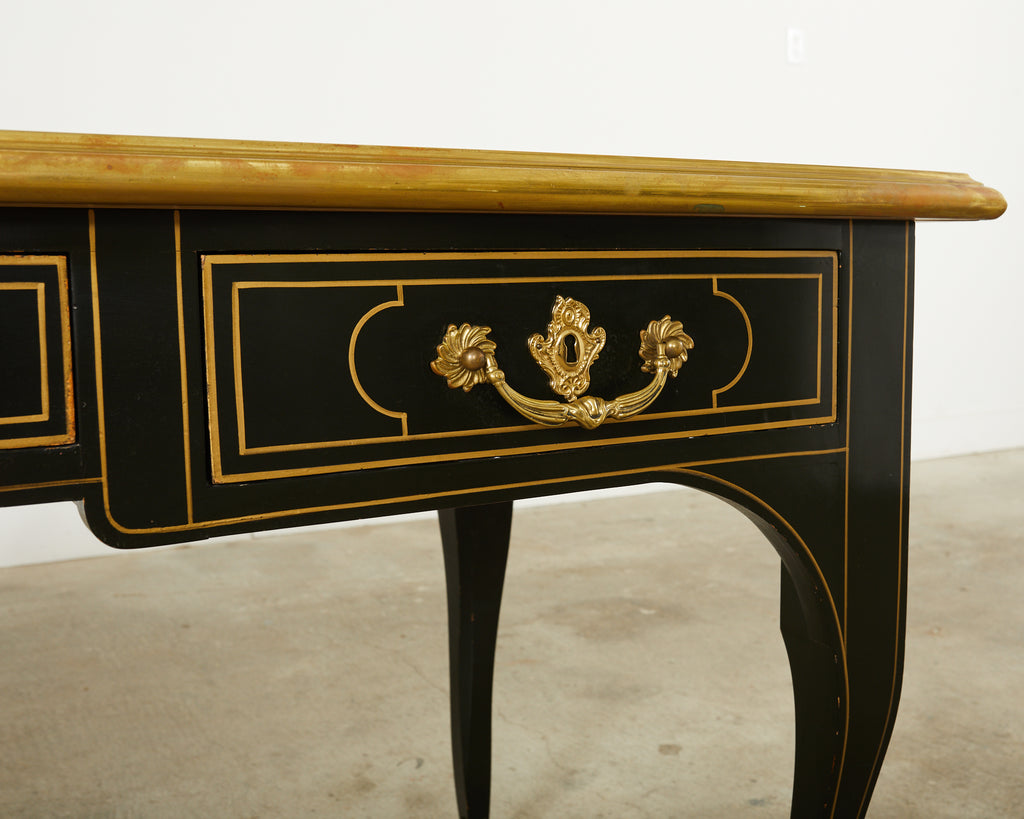 Baker French Louis XV Style Lacquered Writing Table Desk