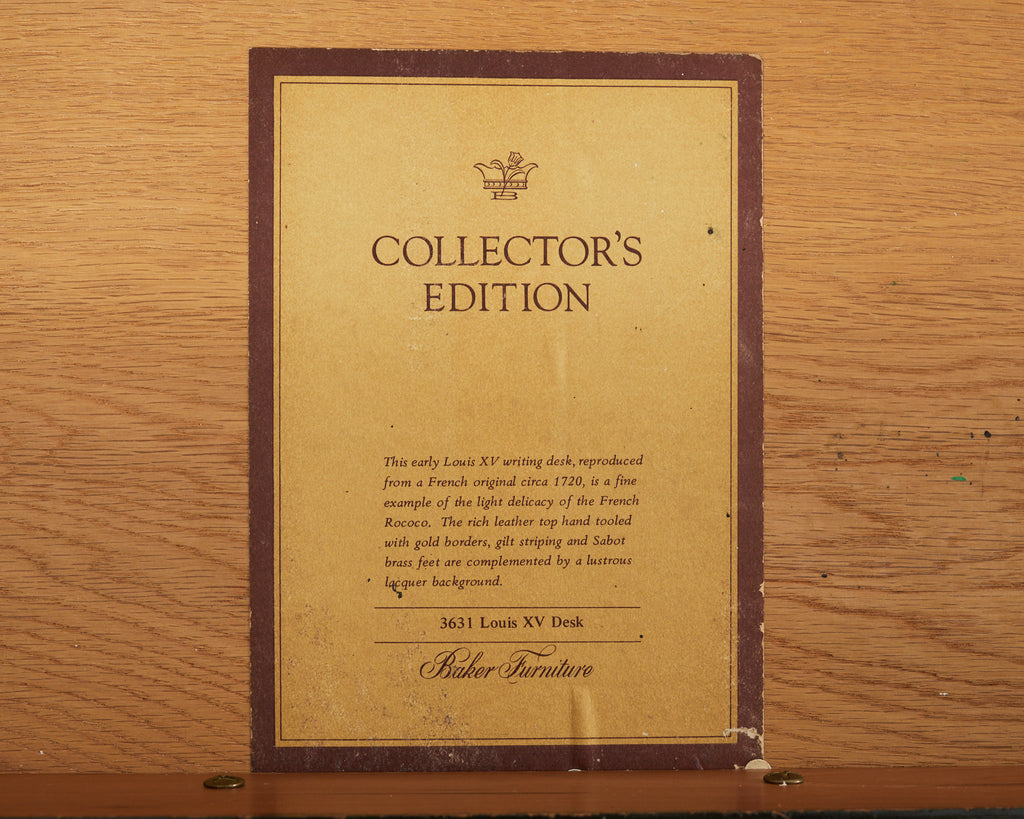 Baker French Louis XV Style Lacquered Writing Table Desk