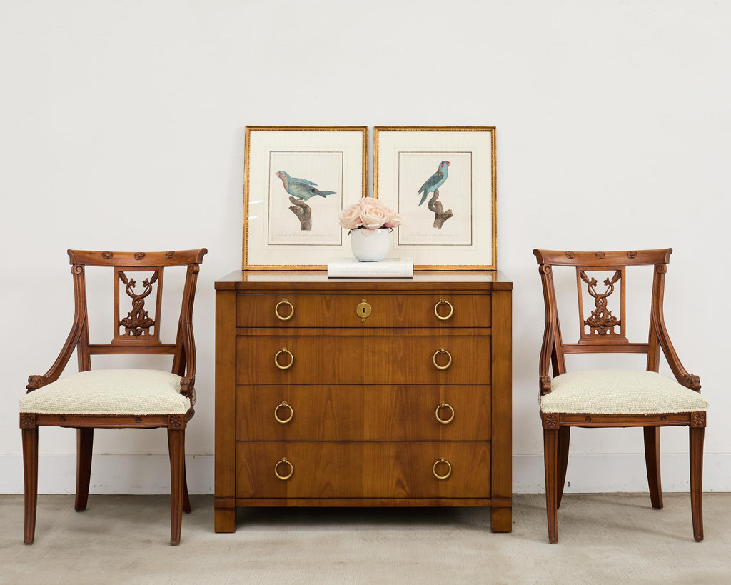 Pair of Napoleonic Empire Style Gondola Chairs with Dolphins