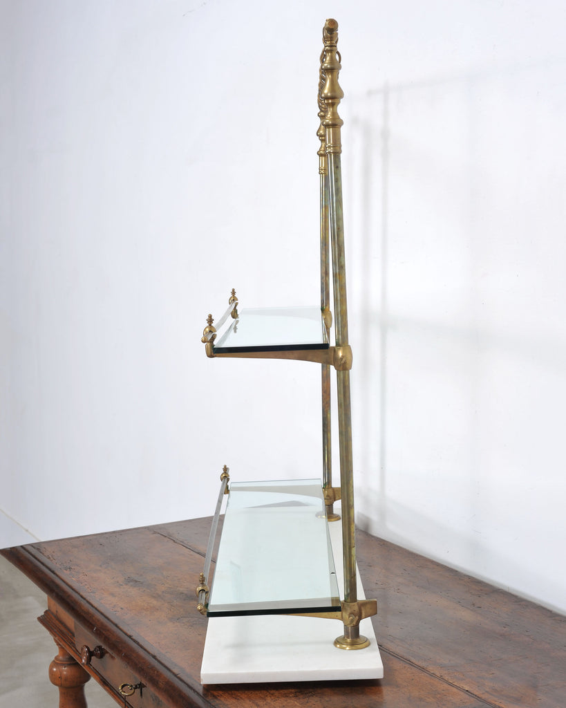 French Bronze Marble Patisserie Pastry Shelf Display Stand