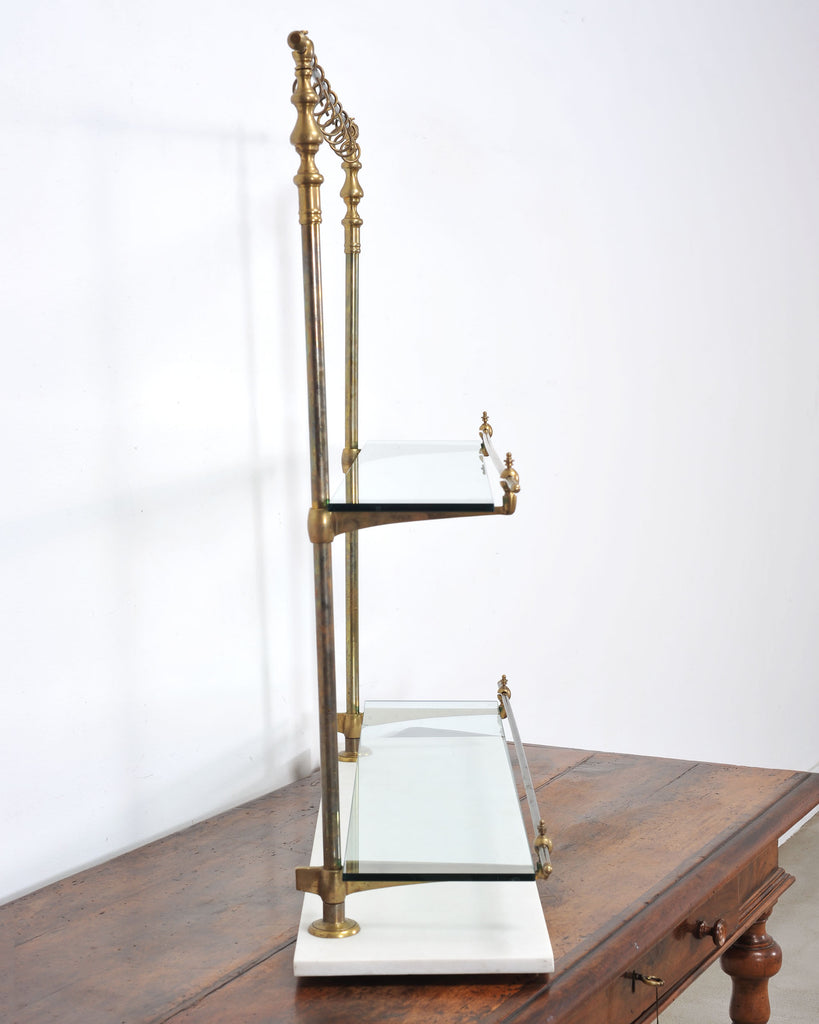 French Bronze Marble Patisserie Pastry Shelf Display Stand