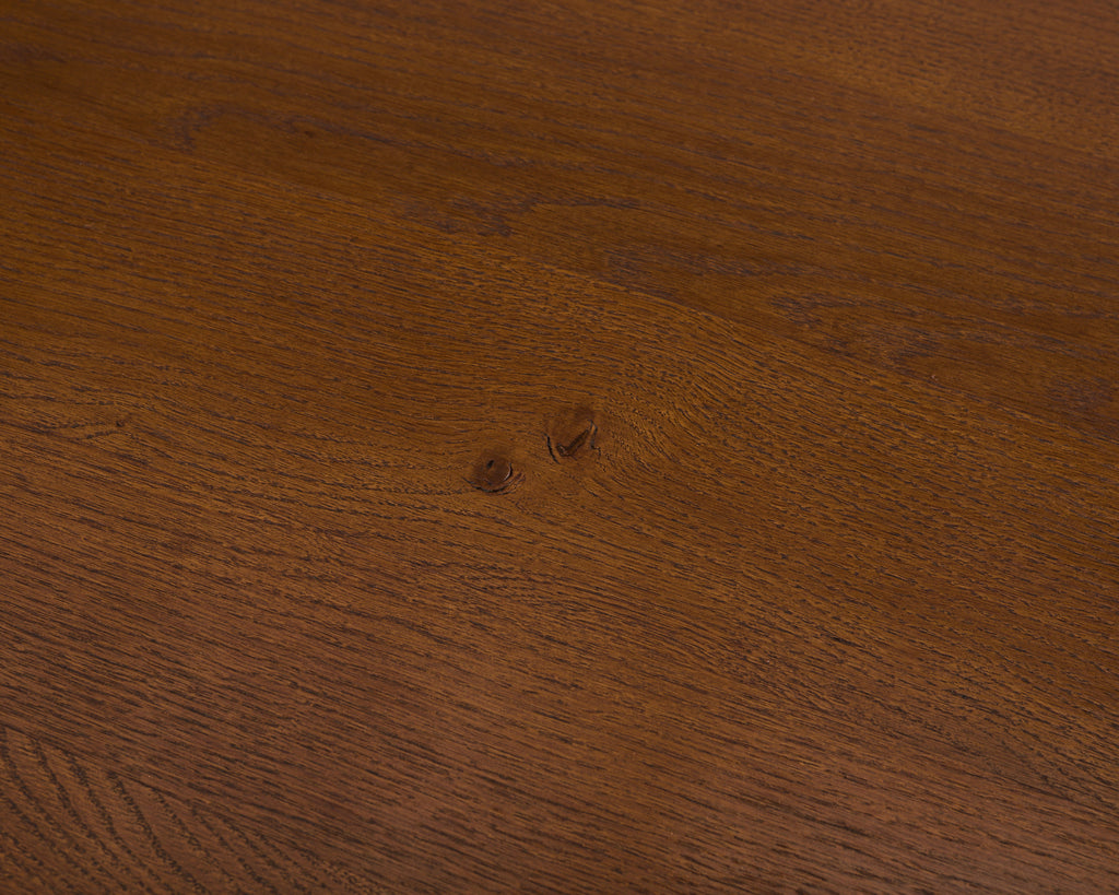 Country Italian Oak Farmhouse Trestle Dining Table Round Ends