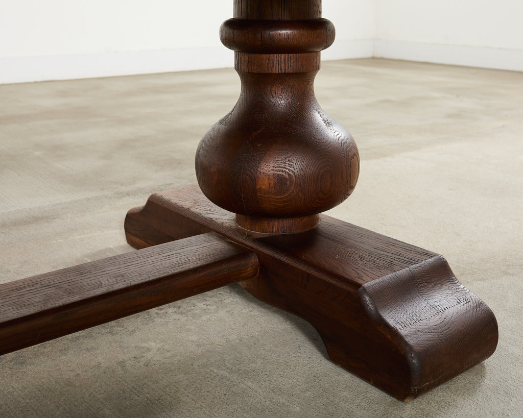 Grand Country French Oak Farmhouse Trestle Dining Table 7.5 Ft