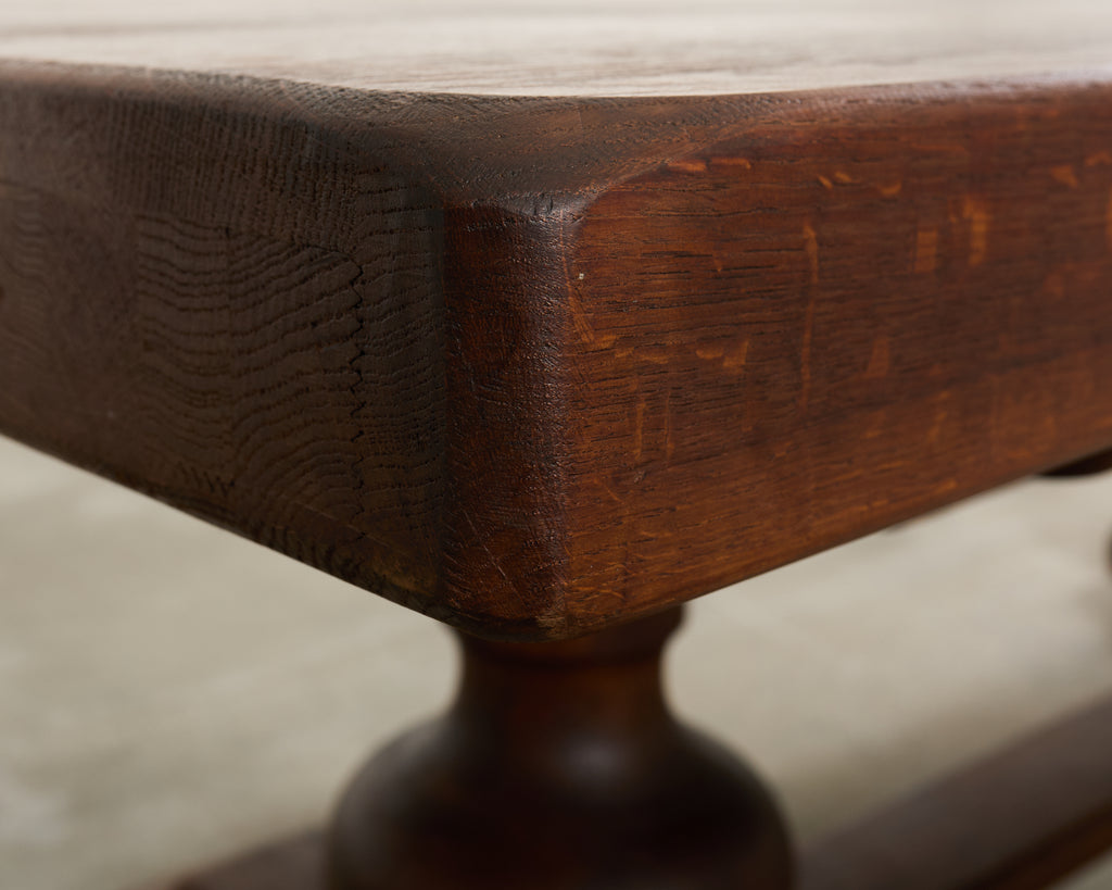 Grand Country French Oak Farmhouse Trestle Dining Table 7.5 Ft