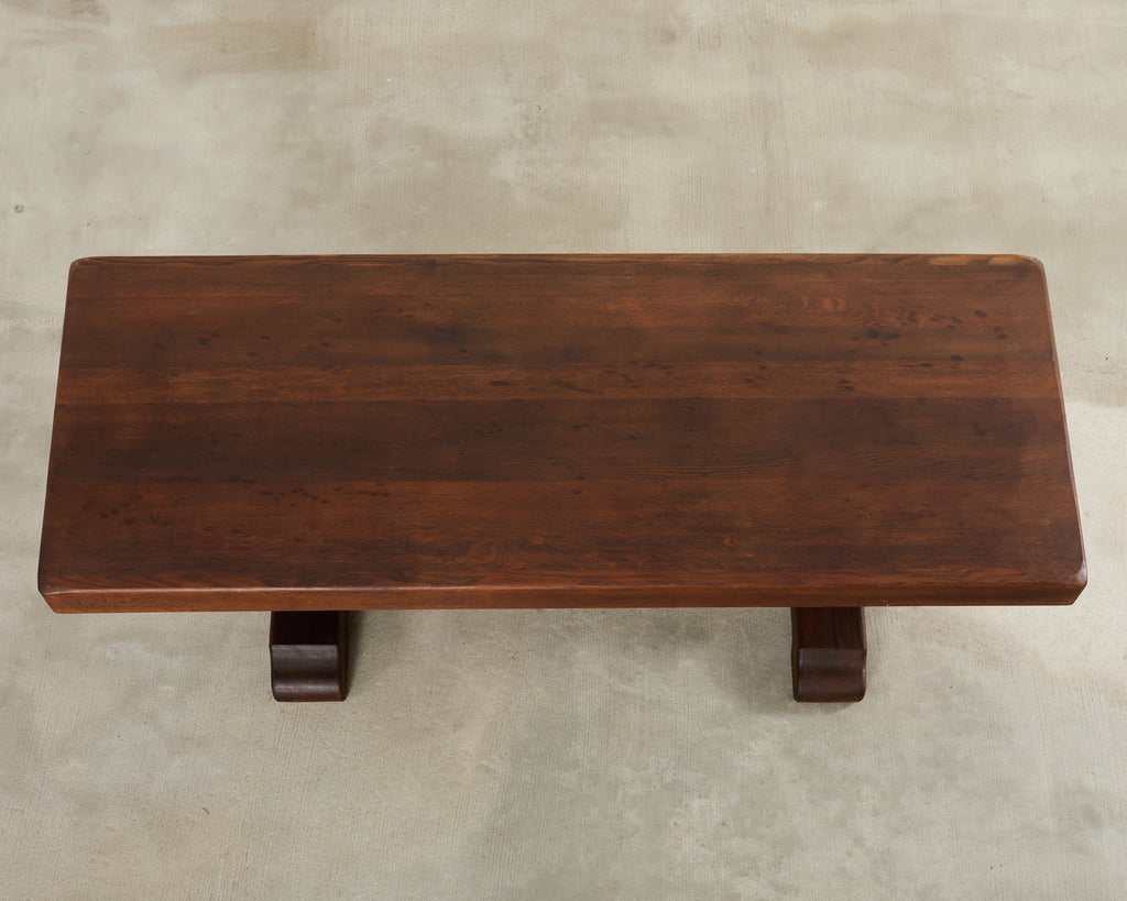 Grand Country French Oak Farmhouse Trestle Dining Table 7.5 Ft