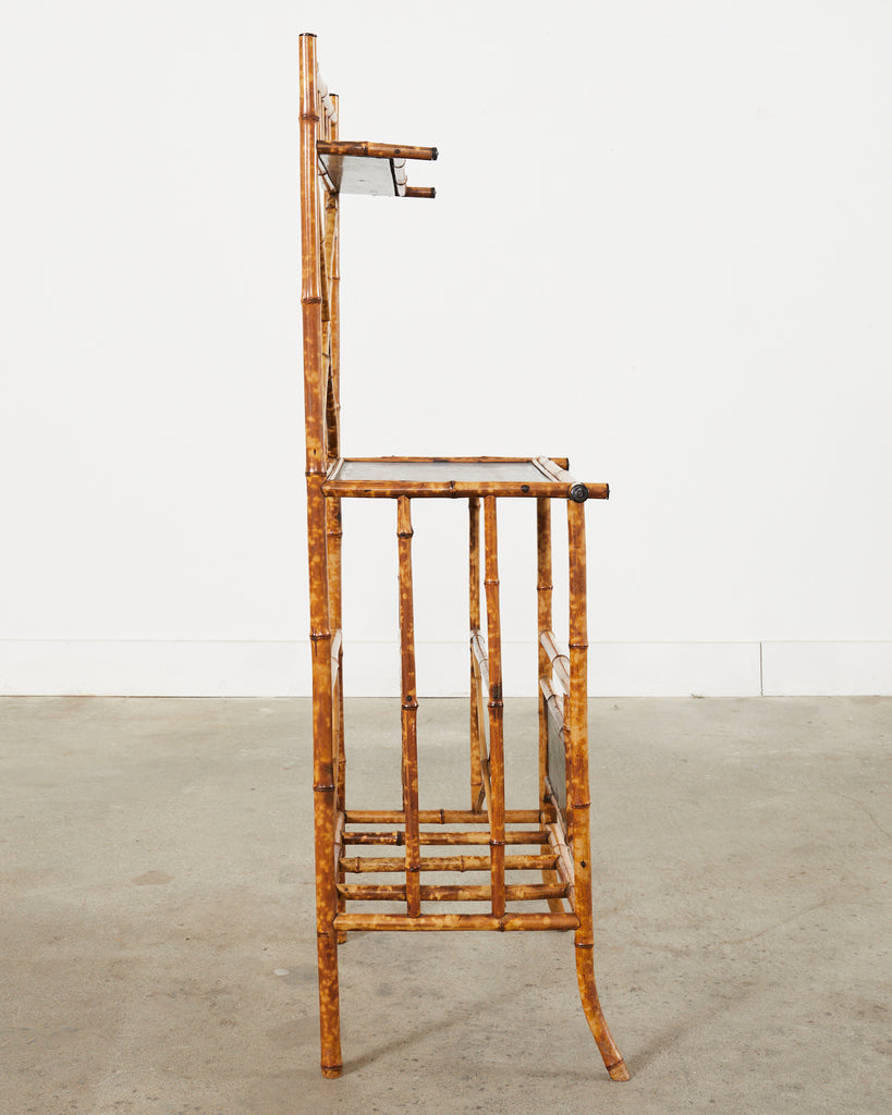 English Aesthetic Tortoise Bamboo Hall Shelf Magazine Rack