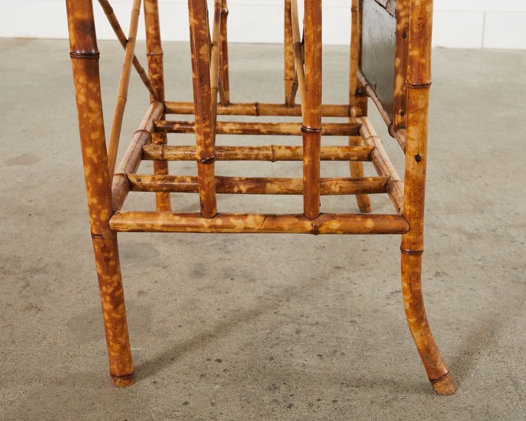 English Aesthetic Tortoise Bamboo Hall Shelf Magazine Rack